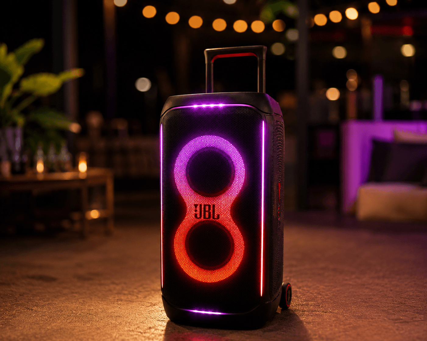 JBL PartyBox Stage 320 – Prijenosni party zvučnik s kotačima za iznajmljivanje — rentanje.com